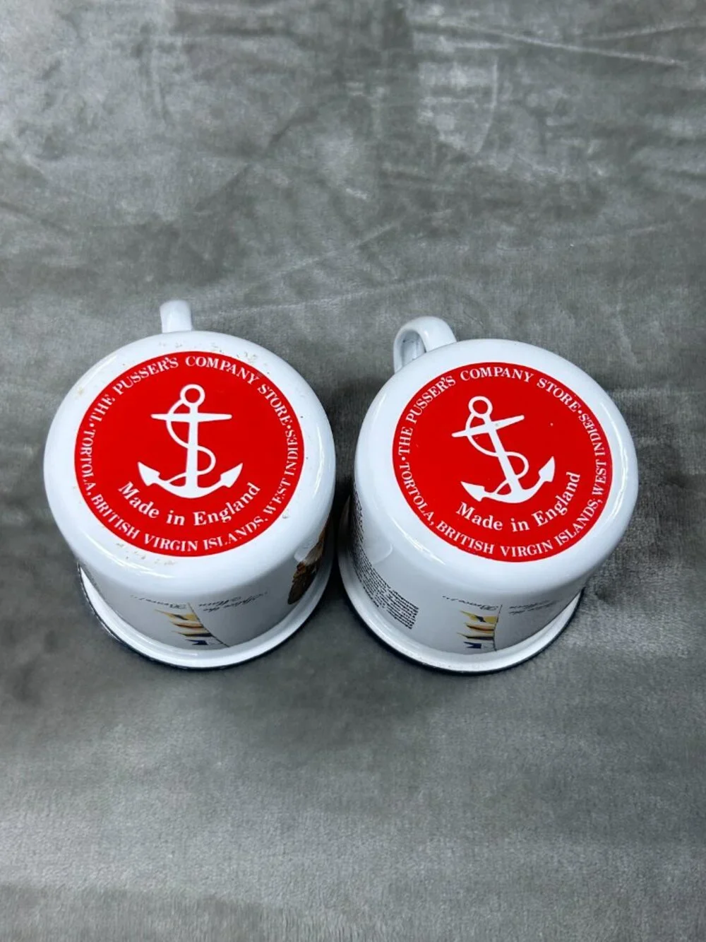 Pusser's Rum British Navy British Virgin Island Enamel Metal Tin Cups Military